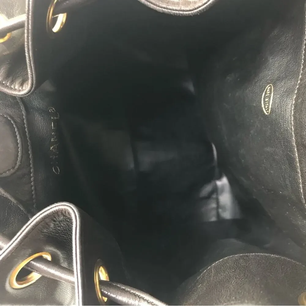 Chanel Gabrielle Lambskin CC Drawstring Dark Brown Backpack Bag - Picture 10 of 10